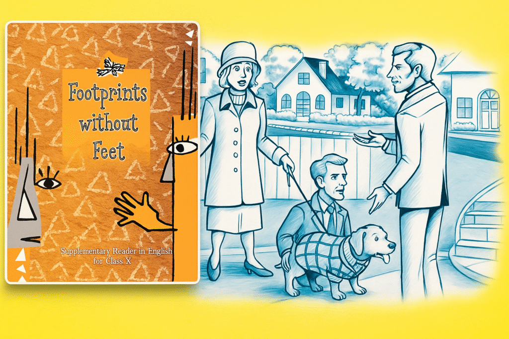 Combined thumbnail showing NCERT Class 10 Footprints Without Feet Chapter 1 A Triumph of Surgery cover and lesson scene.