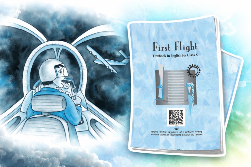 Class 10 CBSE First Flight book cover with The Black Aeroplane Chapter 3 Part 2 illustration