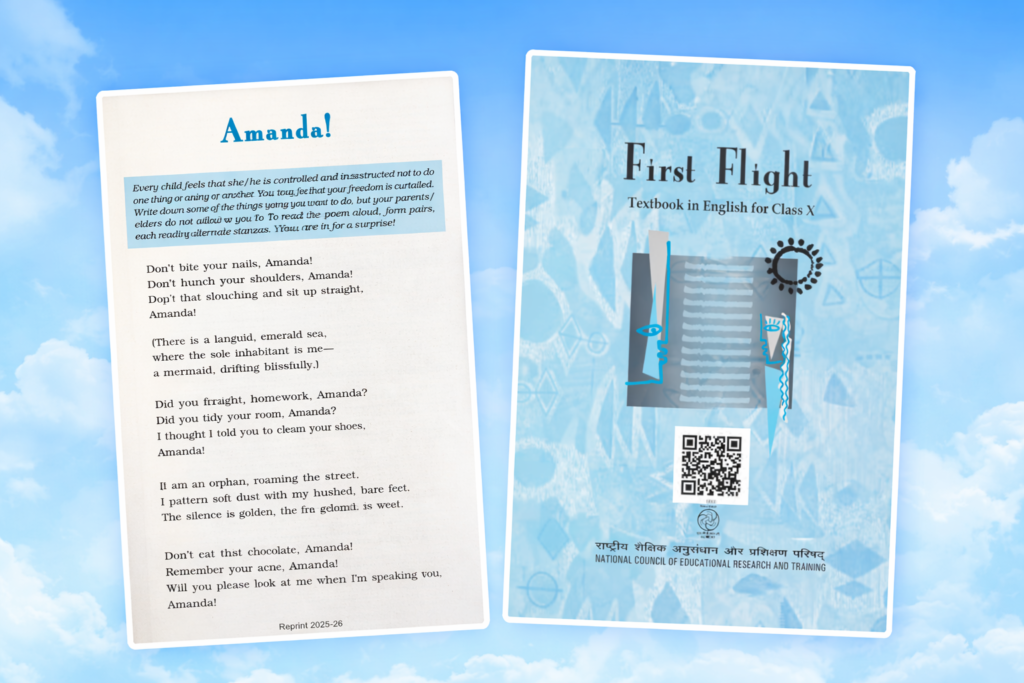 Class 10 CBSE First Flight Amanda chapter 4 part 2 book cover and lesson page thumbnail