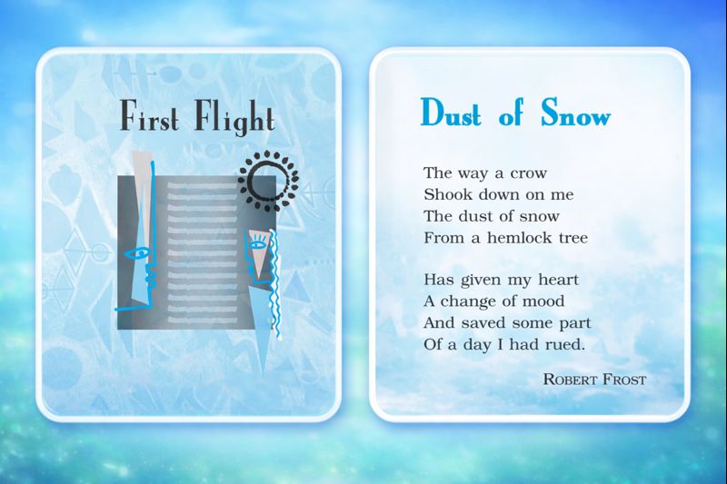 Class 10 First Flight Part Two Dust of Snow NCERT book cover and poem lesson page thumbnail
